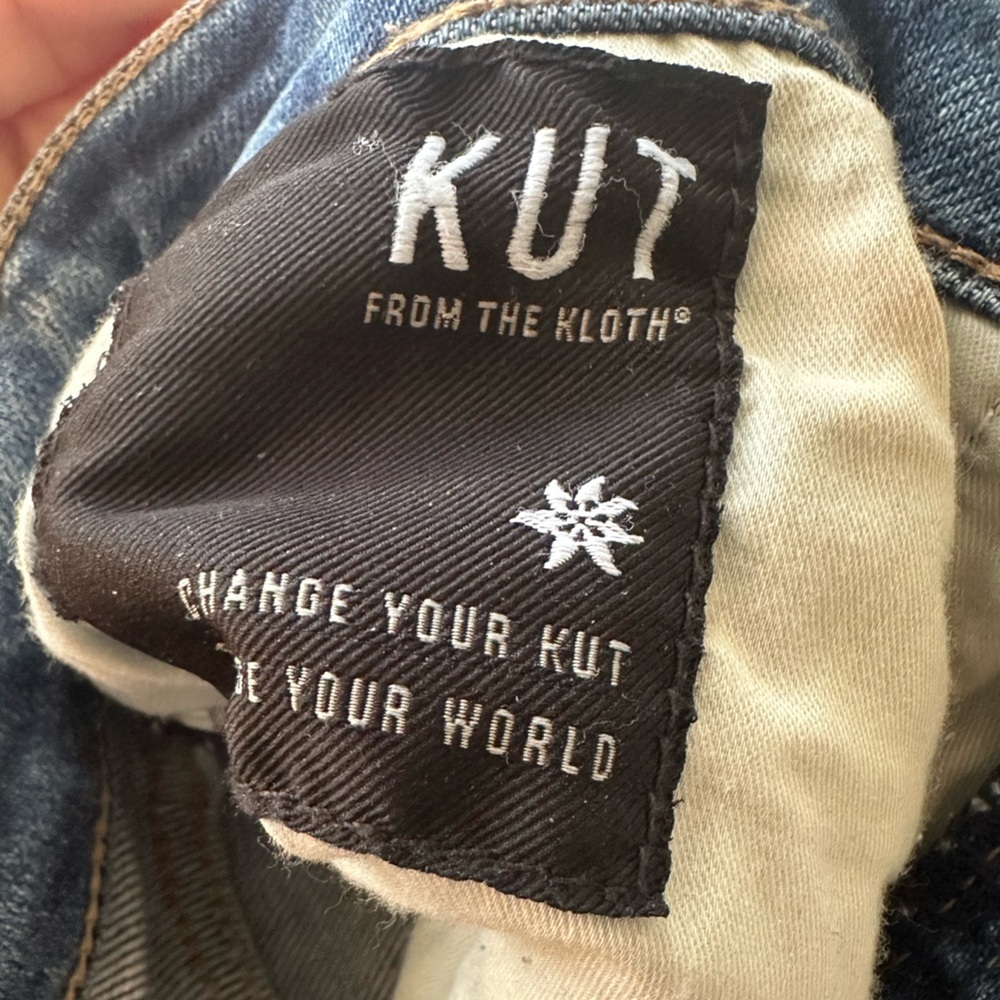 Kut from the Kloth Medium Blue Denim Distressed Button Fly Jeans Size 2 - Picture 6 of 11